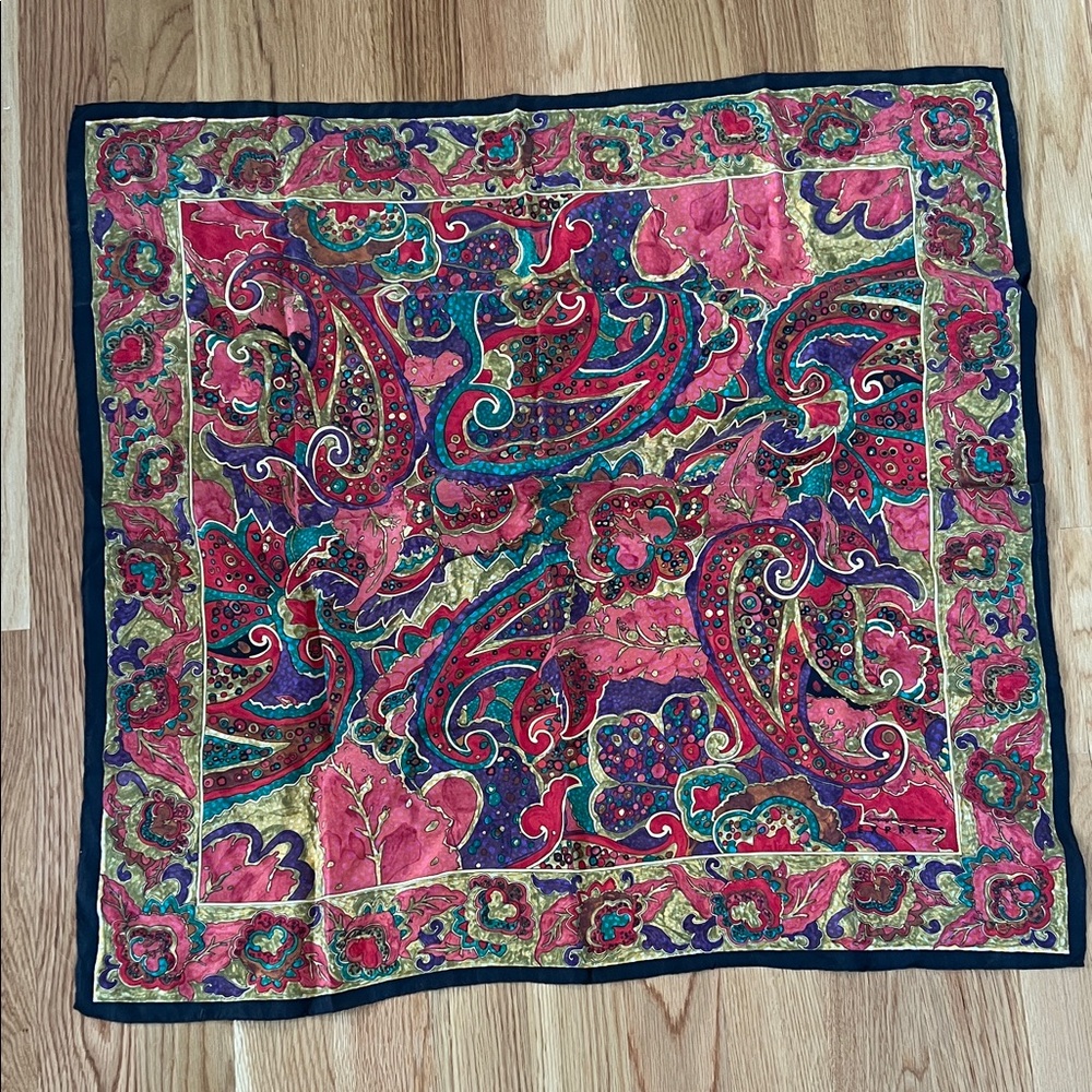 Vintage Compagnie Internationale Expres Paisley Silk-Look Scarf